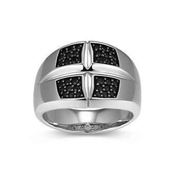Classic Treasures Rhodium Over Sterling Silver Genuine Black Sapphire Ring