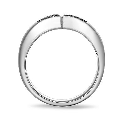 Classic Treasures Rhodium Over Sterling Silver Genuine Black Sapphire Ring