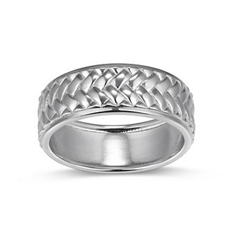 Classic Treasures Rhodium Over Sterling Silver Twist Ring
