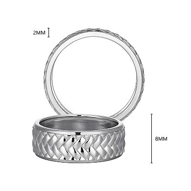 Classic Treasures Rhodium Over Sterling Silver Twist Ring