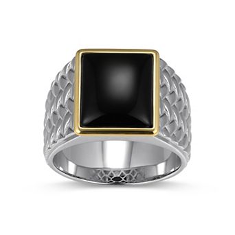 Classic Treasures 10k Gold & Sterling Silver Genuine Agate Ring