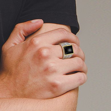 Classic Treasures 10k Gold & Sterling Silver Genuine Agate Ring