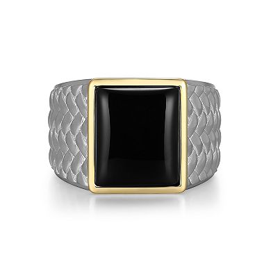 Classic Treasures 10k Gold & Sterling Silver Genuine Agate Ring