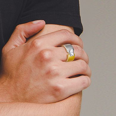 Classic Treasures 18k Gold and Rhodium Over Sterling Silver Lab-Created Sapphire Ring