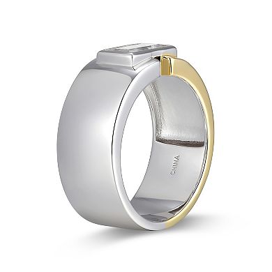 Classic Treasures 18k Gold and Rhodium Over Sterling Silver Lab-Created Sapphire Ring