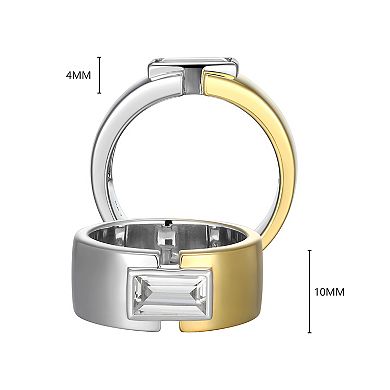 Classic Treasures 18k Gold and Rhodium Over Sterling Silver Lab-Created Sapphire Ring