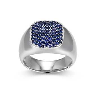 Classic Treasures Men's Lab-Created Sapphire Pave Ring