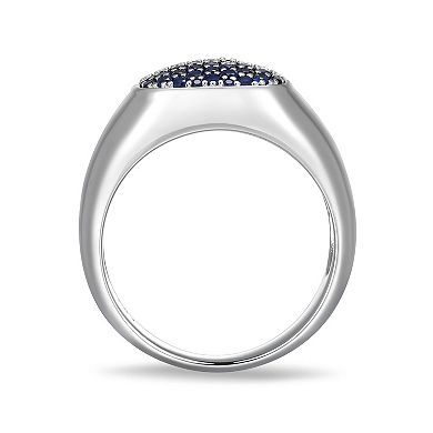 Classic Treasures Men's Lab-Created Sapphire Pave Ring