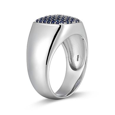 Classic Treasures Men's Lab-Created Sapphire Pave Ring