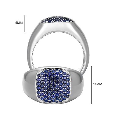 Classic Treasures Men's Lab-Created Sapphire Pave Ring