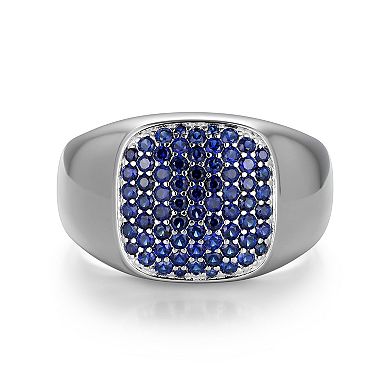 Classic Treasures Men's Lab-Created Sapphire Pave Ring