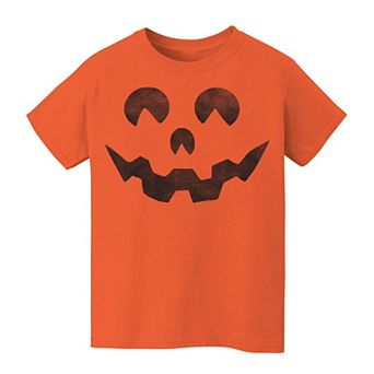 Kids 8-20 Jack-O-Lantern Round Eyes Pumpkin Face Graphic Tee
