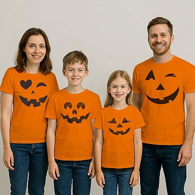 Kids 8-20 Jack-O-Lantern Round Eyes Pumpkin Face Graphic Tee