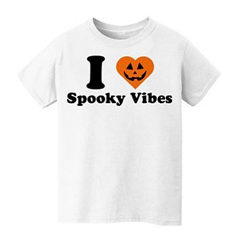Kids 8-20 I Heart Spooky Vibes Pumpkin Graphic Tee