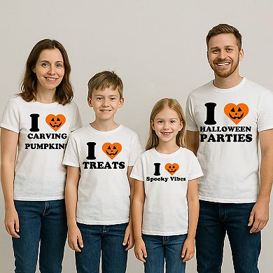 Kids 8-20 I Heart Spooky Vibes Pumpkin Graphic Tee