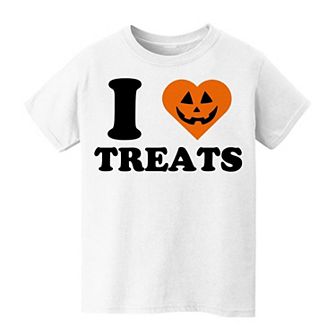 Kids 8-20 I Heart Treats Pumpkin Graphic Tee