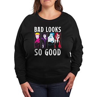 Plus Size Disney Villains Bad Looks So Good French Terry Long Sleeve Tee