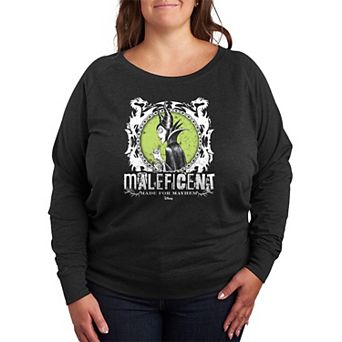 Plus Size Disney's Sleeping Beauty Maleficent Made For Mayhem Punk French Terry Long Sleeve Tee