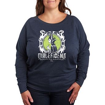 Plus Size Disney's Sleeping Beauty Maleficent Made For Mayhem Punk French Terry Long Sleeve Tee