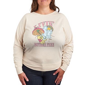 Plus Size Disney's Winnie The Pooh Livin' Bother Free French Terry Long Sleeve Tee