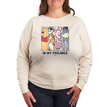 Plus Size Disney's Winnie The Pooh In My Feelings French Terry Long Sleeve Tee
