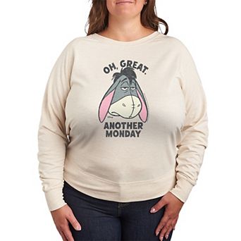 Plus Size Disney's Winnie The Pooh Eeyore Oh Great French Terry Long Sleeve Tee