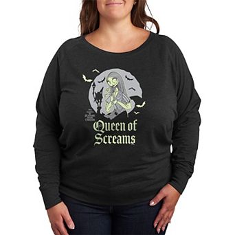 Plus Size Disney's The Nightmare Before Christmas Sally Queen Of Screams French Terry Long Sleeve Tee