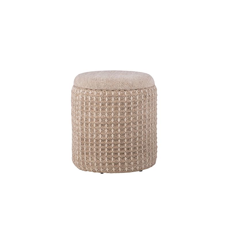 Carolina Chair & Table Handwoven Fabric Storage Ottoman, Brown Waffle