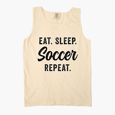 Simply Sage Market Eat Sleep Soccer Repeat Garment Dyed Tank