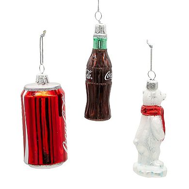 Kurt Adler 3-pc. Glass Coke Mini Ornament Set