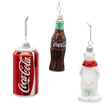 Kurt Adler 3-pc. Glass Coke Mini Ornament Set