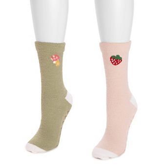 Women's MUK LUKS 2-Pair Cozy Compression Gripper Socks