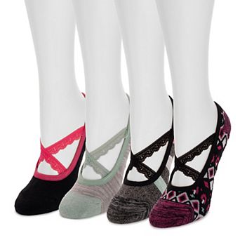 Women's MUK LUKS Ballerina Studio Socks 4 pk