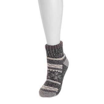 MUK LUKS Heat Retainer Mini Crew Socks