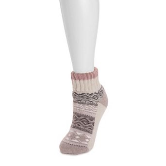 MUK LUKS Heat Retainer Mini Crew Socks