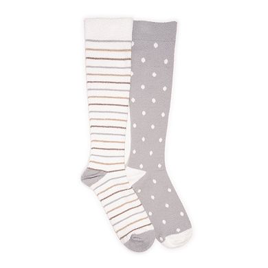 Women's MUK LUKS 2-Pair Tall Compression Cozy Socks