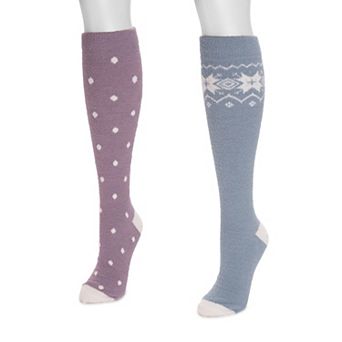 Women's MUK LUKS 2-Pair Tall Compression Cozy Socks