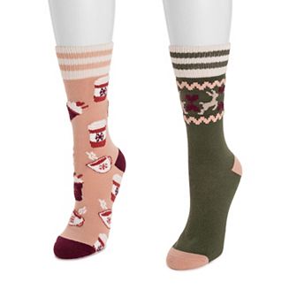 Women's MUK LUKS Novelty Cozy Lounge Socks 2 pk
