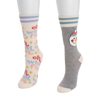 Women's MUK LUKS Novelty Cozy Lounge Socks 2 pk
