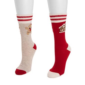 Women's MUK LUKS Novelty Cozy Lounge Socks 2 pk