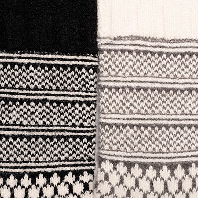 Women's MUK LUKS 2-Pack Patchwork Texture Over-The-Knee Socks