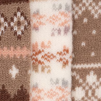 Women's MUK LUKS 3-Pair Tall Cozy Lined Lounge Socks