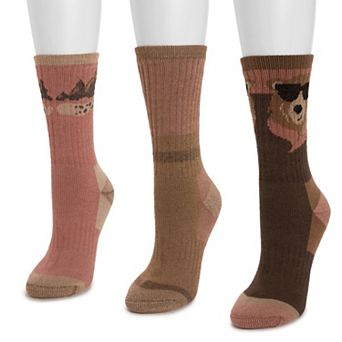 Women's MUK LUKS Hiking Heat Retainer Crew Sock 3 pk
