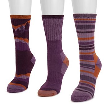 Women's MUK LUKS Hiking Heat Retainer Crew Sock 3 pk