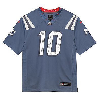 Toddler Nike Drake Maye Storm Blue New England Patriots 2025 Rivalries Collection Game Jersey