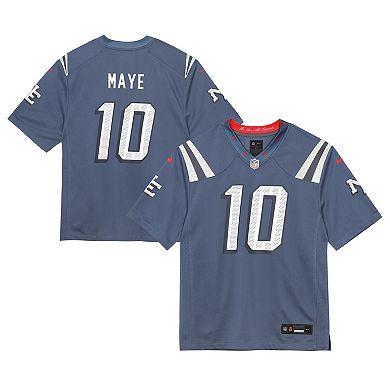 Toddler Nike Drake Maye Storm Blue New England Patriots 2025 Rivalries Collection Game Jersey