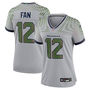 Women's Nike 12s��Wolf Gray Seattle Seahawks 2025 Rivalries Collection Game Jersey