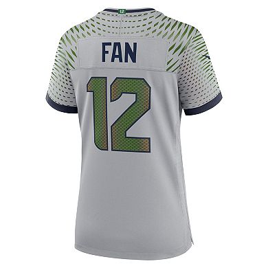 Women's Nike 12s Wolf Gray Seattle Seahawks 2025 Rivalries Collection Game Jersey