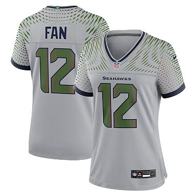 Women's Nike 12s Wolf Gray Seattle Seahawks 2025 Rivalries Collection Game Jersey