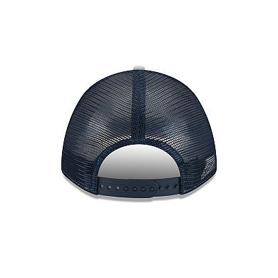 Men's New Era Silver/Navy Dallas Cowboys Linear A-Frame 9FORTY Adjustable Hat